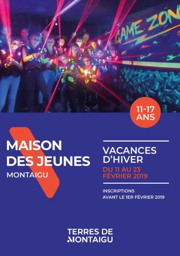 Visuel : couverture programme vacances hiver 2019 - Maison des Jeunes - Terres de Montaigu