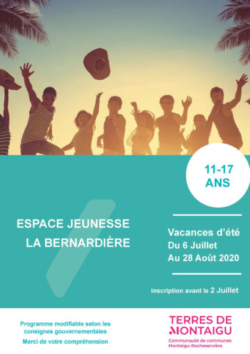 Image : Couverture - Programme jeunesse Été 2020 - Espace Jeunesse de La Bernardière