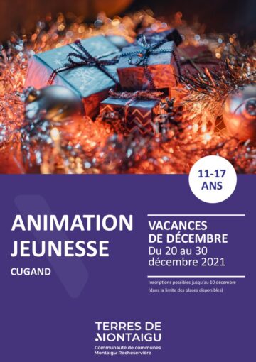 Couverture du programme des vacances de décembre 2021 Animation Jeunesse Cugand