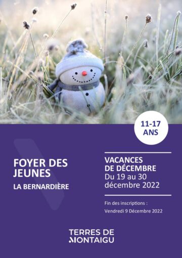 Couverture du programme des vacances de Noël du Foyer des Jeunes de La Bernardière